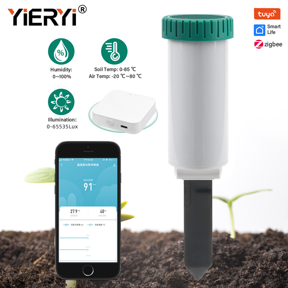 Smart Zigbee Garden Light - Yieryi Tuya Zigbee Wireless Soil Sensor