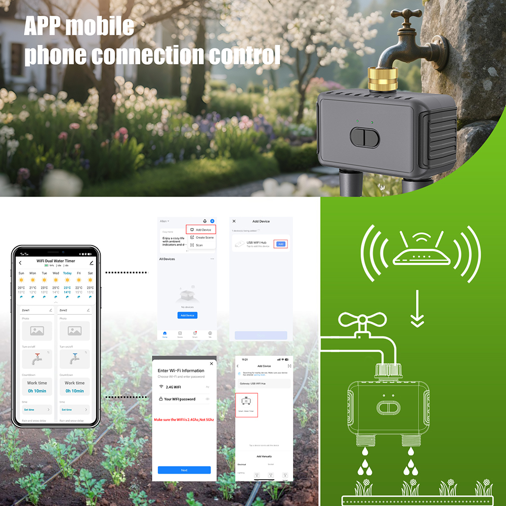 Tuya WiFi Water Timer Smart 2  - đánh giá và giá Smart Garden Monitoring System
