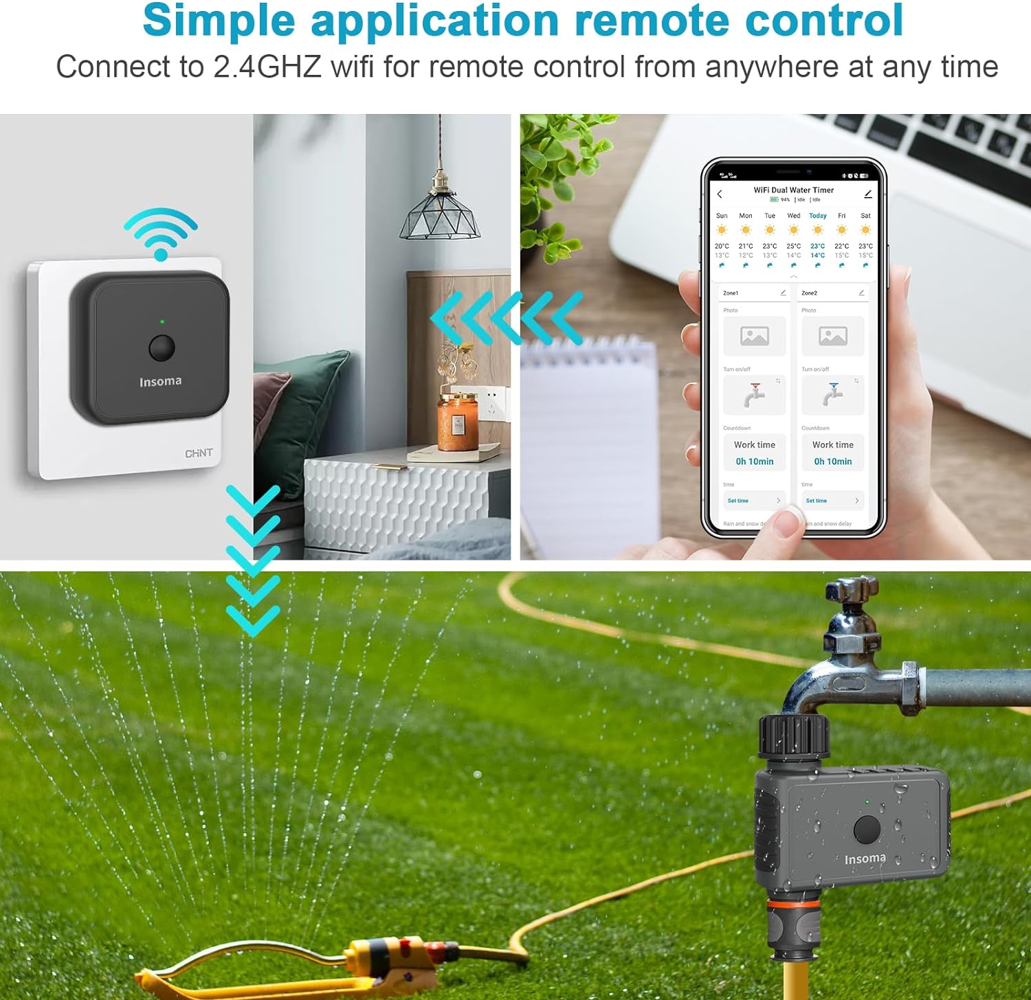 Insoma Wifi Automatic Sprinkle - đánh giá và giá Smart Garden Monitoring System