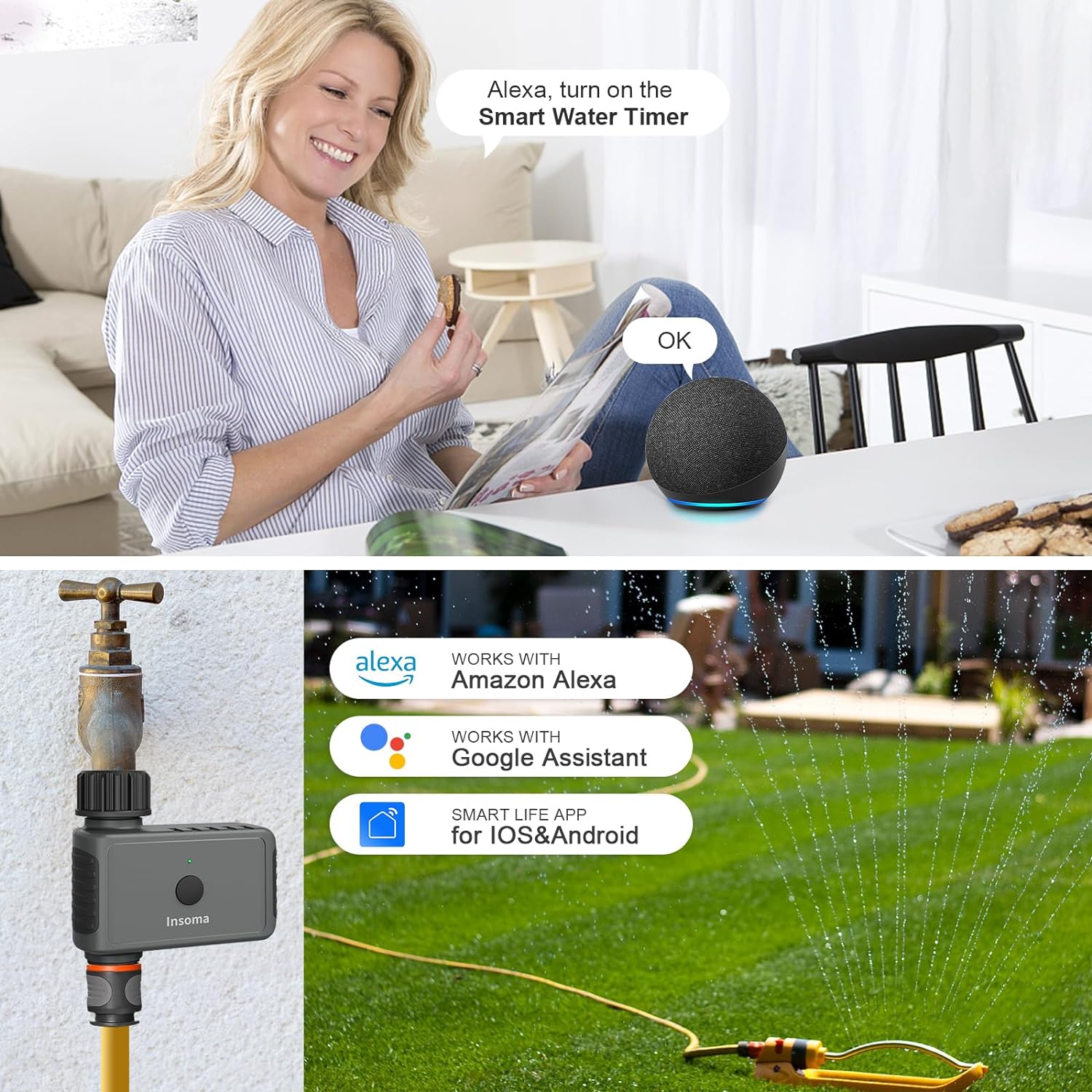 Insoma Wifi Automatic Sprinkle - đánh giá và giá Smart Garden Monitoring System