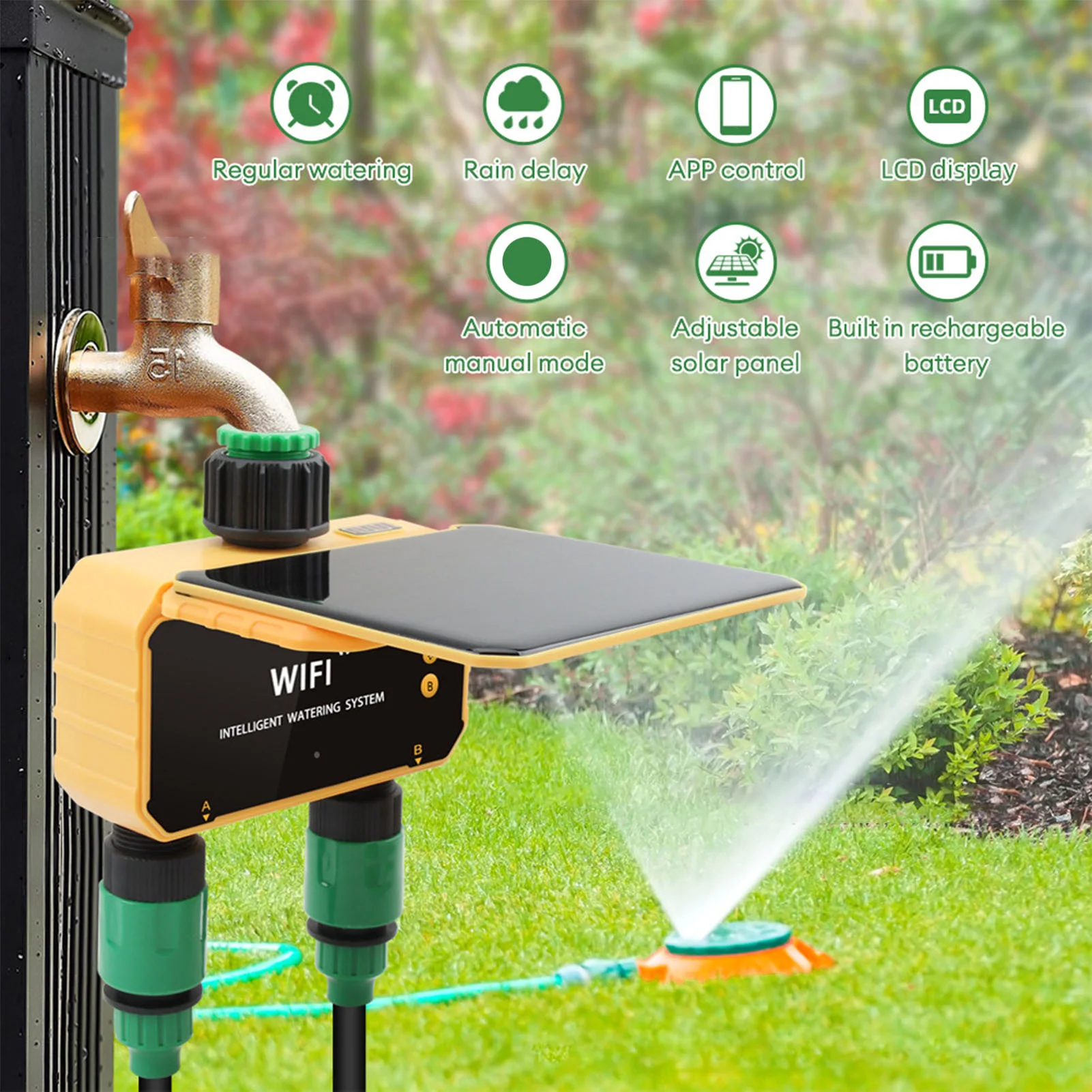 Solar WiFi Smart Irrigation Ti - đánh giá và giá Smart Garden Usa