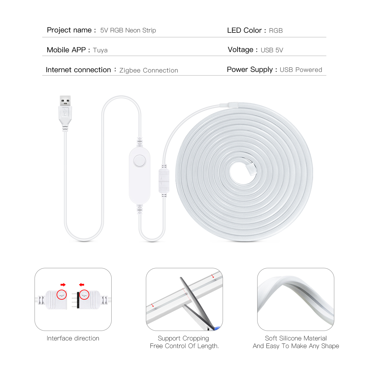 Zigbee Smart lamp Neon LED Str - đánh giá và giá Smart Zigbee Garden Light
